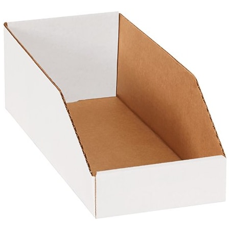 Bsc Preferred 6 x 15 x 4-1/2'' White Bin Boxes, 50PK BINMT615